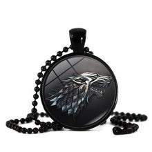 Wolf Pendant Glass Black Chain Necklace - WOLFIN LUXURY 