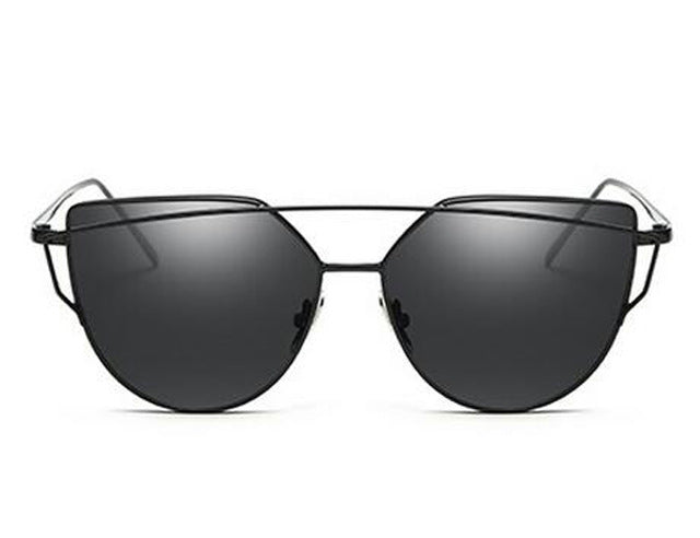 Cat Eye Mirrored Sunglasses for Women - WOLFIN LUXURY 