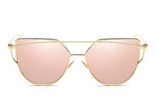 Cat Eye Mirrored Sunglasses for Women - WOLFIN LUXURY 