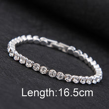 Silver Plated Charm Shiny Crystal Bracelets - WOLFIN LUXURY 