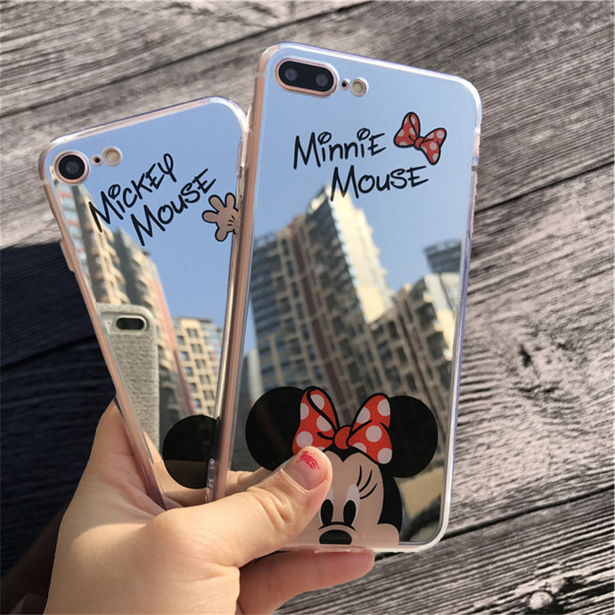 Mirror Mickey & Minnie Cases For iPhone 7 6 6S 5 5S - WOLFIN LUXURY 