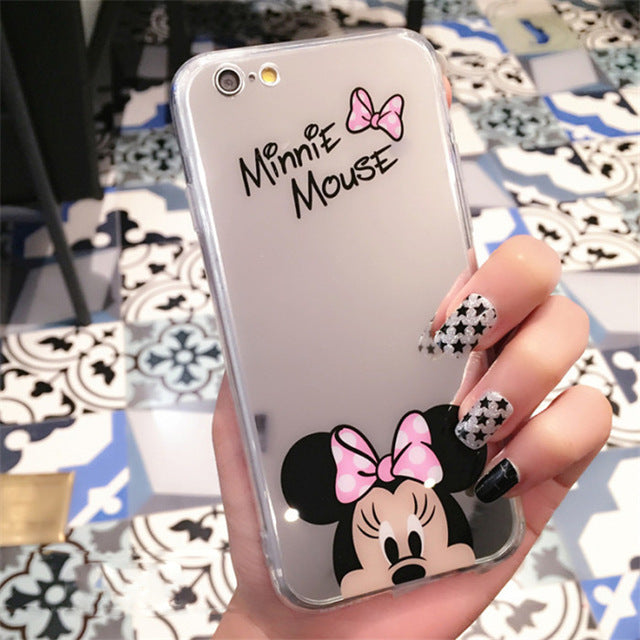 Mirror Mickey & Minnie Cases For iPhone 7 6 6S 5 5S - WOLFIN LUXURY 