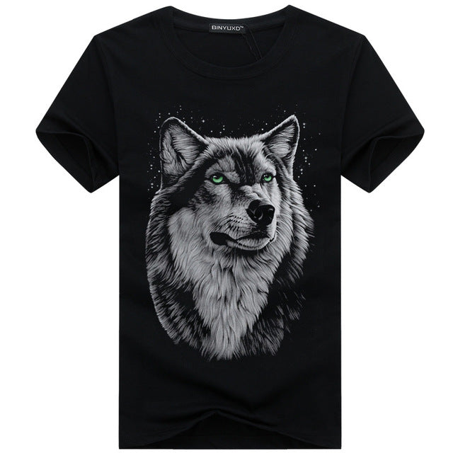 3D illusion Wolf Man's T-Shirt - WOLFIN LUXURY 