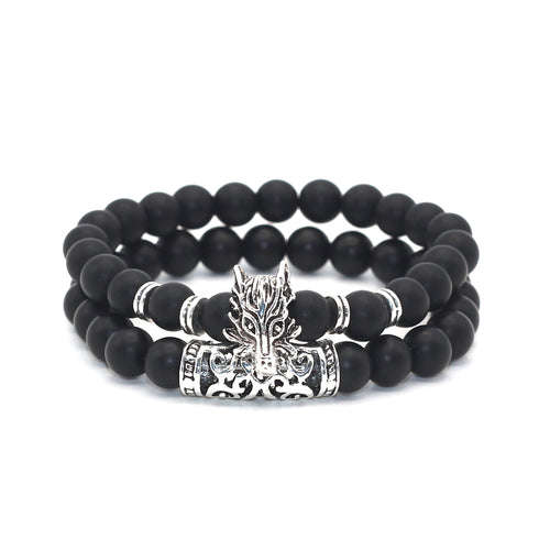 Silver Plated Wolf Charm Bracelet For Men & Women - WOLFIN LUXURY 