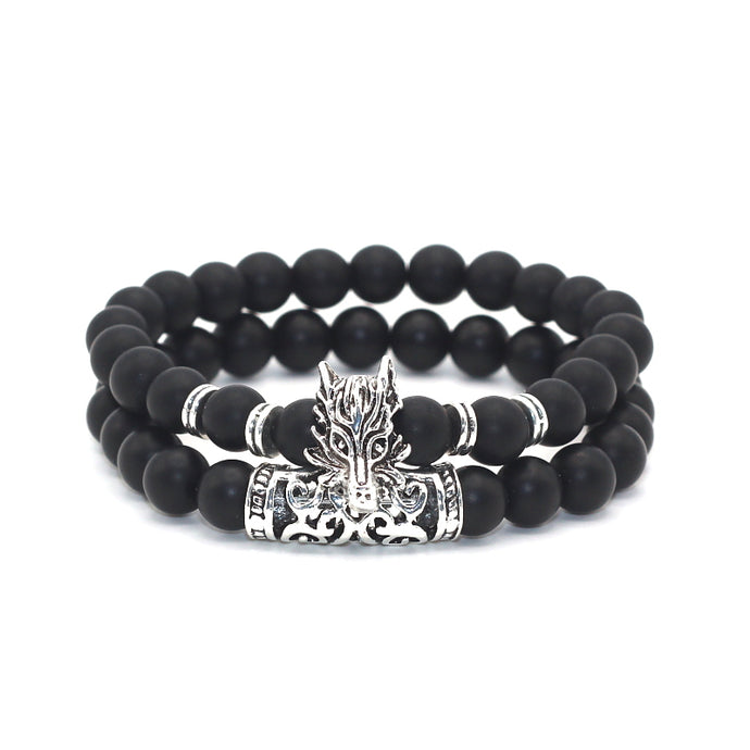 Silver Plated Wolf Charm Bracelet For Men & Women - WOLFIN LUXURY 