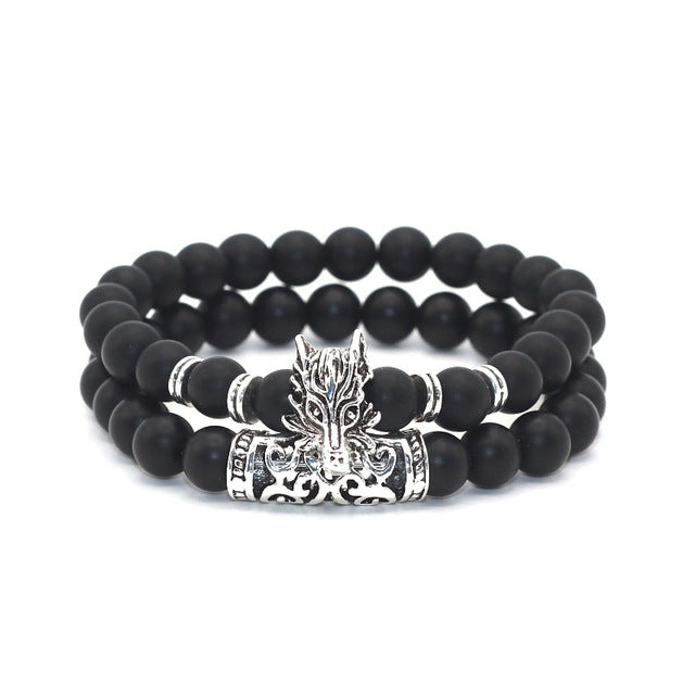 Silver Plated Wolf Charm Bracelet For Men & Women - WOLFIN LUXURY 