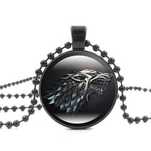 Wolf Pendant Glass Black Chain Necklace - WOLFIN LUXURY 