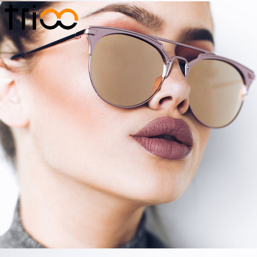 TRIOO Mirror 8 Variant Round Sunglasses for Women - WOLFIN LUXURY 