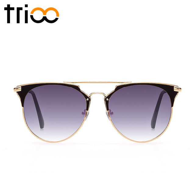 TRIOO Mirror 8 Variant Round Sunglasses for Women - WOLFIN LUXURY 