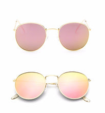 Retro Round Mirrored Sunglasses for Women - WOLFIN LUXURY 