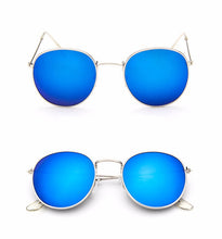 Retro Round Mirrored Sunglasses for Women - WOLFIN LUXURY 