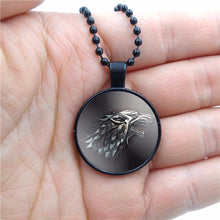 Wolf Pendant Glass Black Chain Necklace - WOLFIN LUXURY 