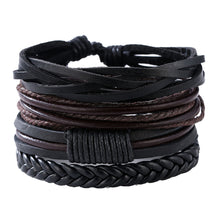 Mens Leather Charm Bracelets - WOLFIN LUXURY 