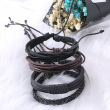 Mens Leather Charm Bracelets - WOLFIN LUXURY 
