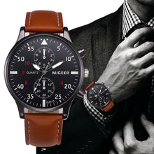 Genvivia Retro Leather Watches for Men - WOLFIN LUXURY 