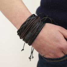 Mens Leather Charm Bracelets - WOLFIN LUXURY 