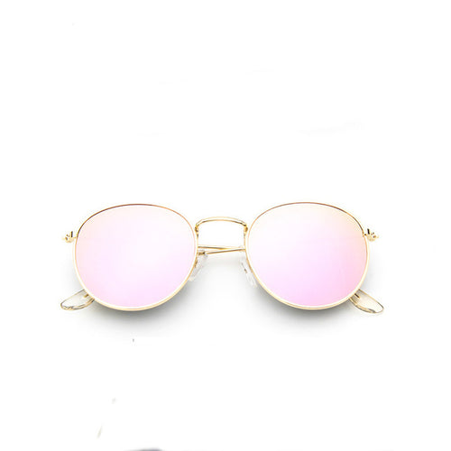 Retro Round Mirrored Sunglasses for Women - WOLFIN LUXURY 